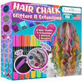 Jim&Gloria Dustless Hair Chalk Set with Clip-in Extensions