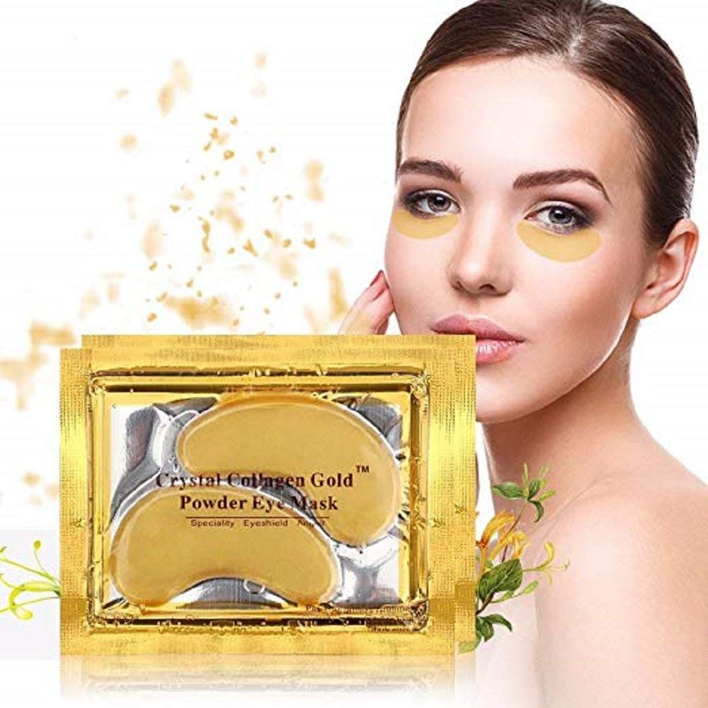 AICHUN BEAUTY 100 Pairs Crystal 24K Gold Powder Gel Collagen Eyes Masks Sheet Patch Anti Ageing Remove Bags Dark Circles & Puffiness Skin Care Anti Wrinkle Moisturising Hydrating