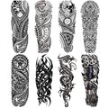 Tribal Totem Full Sleeve Temporary Tattoos for Men & Women, 8-Sheet