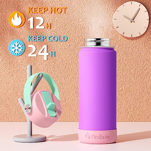 Fimibuke Kids Insulated Water Bottle - 18oz BPA-FREE 18/8 Stainless Steel Kids Cup with Straw Travel Tumbler Double Wall Vacuum Leak Proof Toddler Water Bottle for School Boys Girls(1 Pack, Mint)