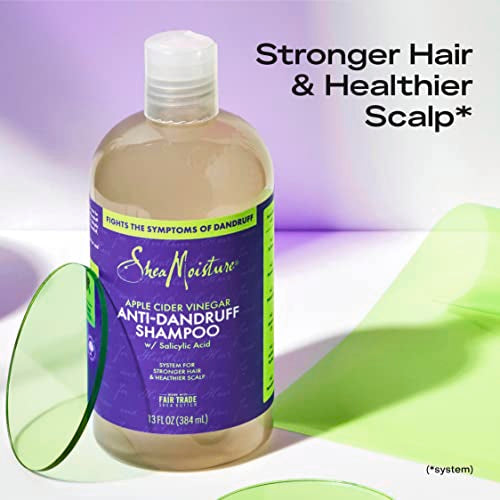 SheaMoisture Hair Care System Anti-Dandruff Shampoo For Stronger Hair & Healthier Scalp Shampoo Formulated With Apple Cider Vinegar And Fair Trade Shea Butter 13oz