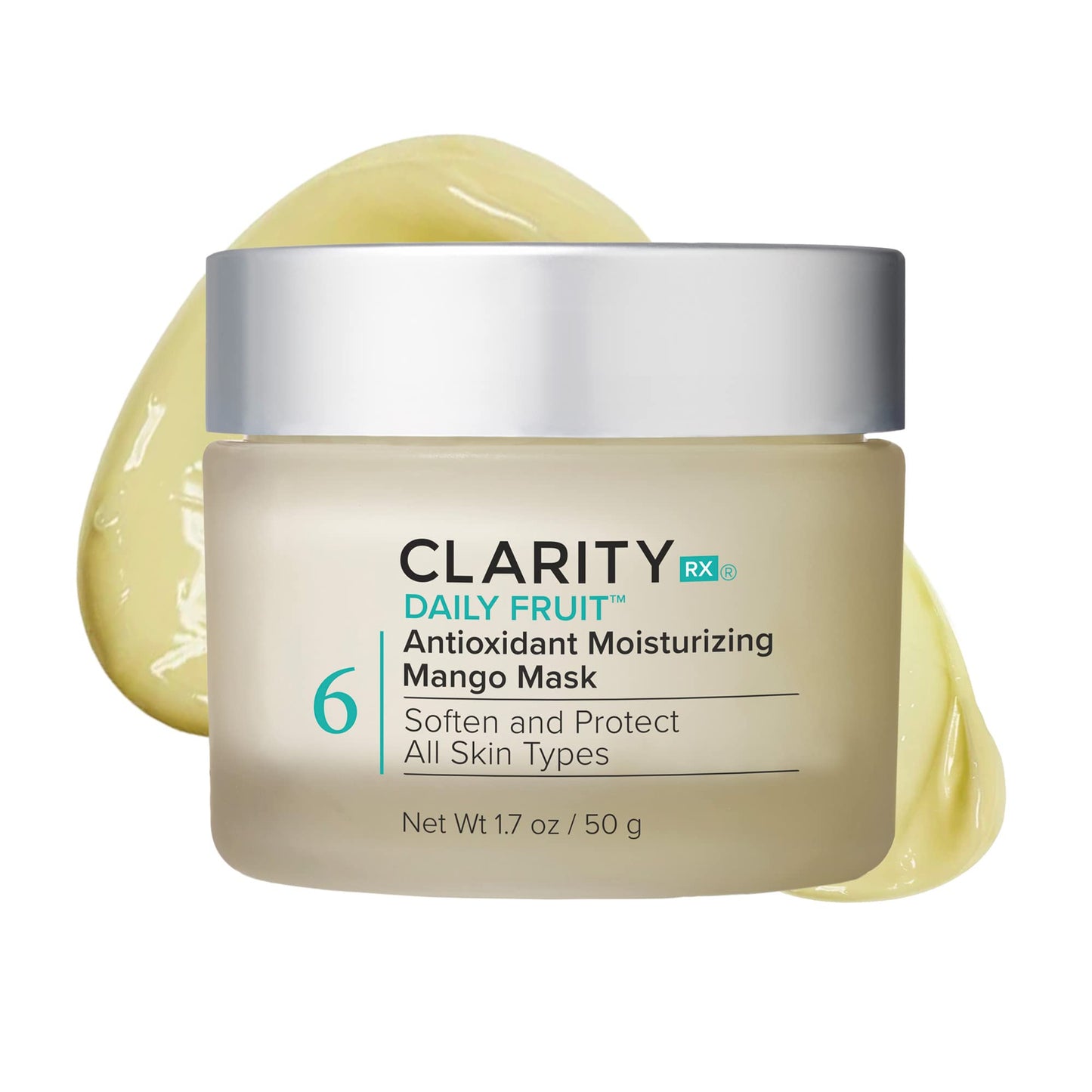 ClarityRx Daily Fruit Antioxidant Moisturizing Mango Face Mask, Plant-Based Creamy Anti-Aging Facial Treatment, Recommended for Mature or Dry Skin (1.7 oz)