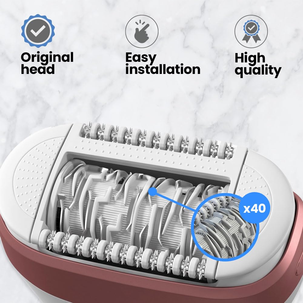 Anakel Home Replacement Epilator Head 81533164 Compatible with Braun Silk-épil 7, Silk-épil 9 and Xpressive | Extra Wide Epilation Head, White