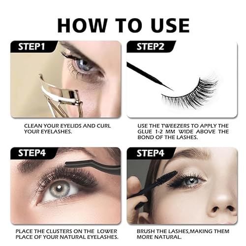 5 Pairs 3D Faux Mink Lashes - Dramatic Cat Eye Wispy Volume with Featherlight Invisible Band, Reusable False Eyelashes Easy to Apply for Day to Night Wear, Parties & Special Events (XF36-5)