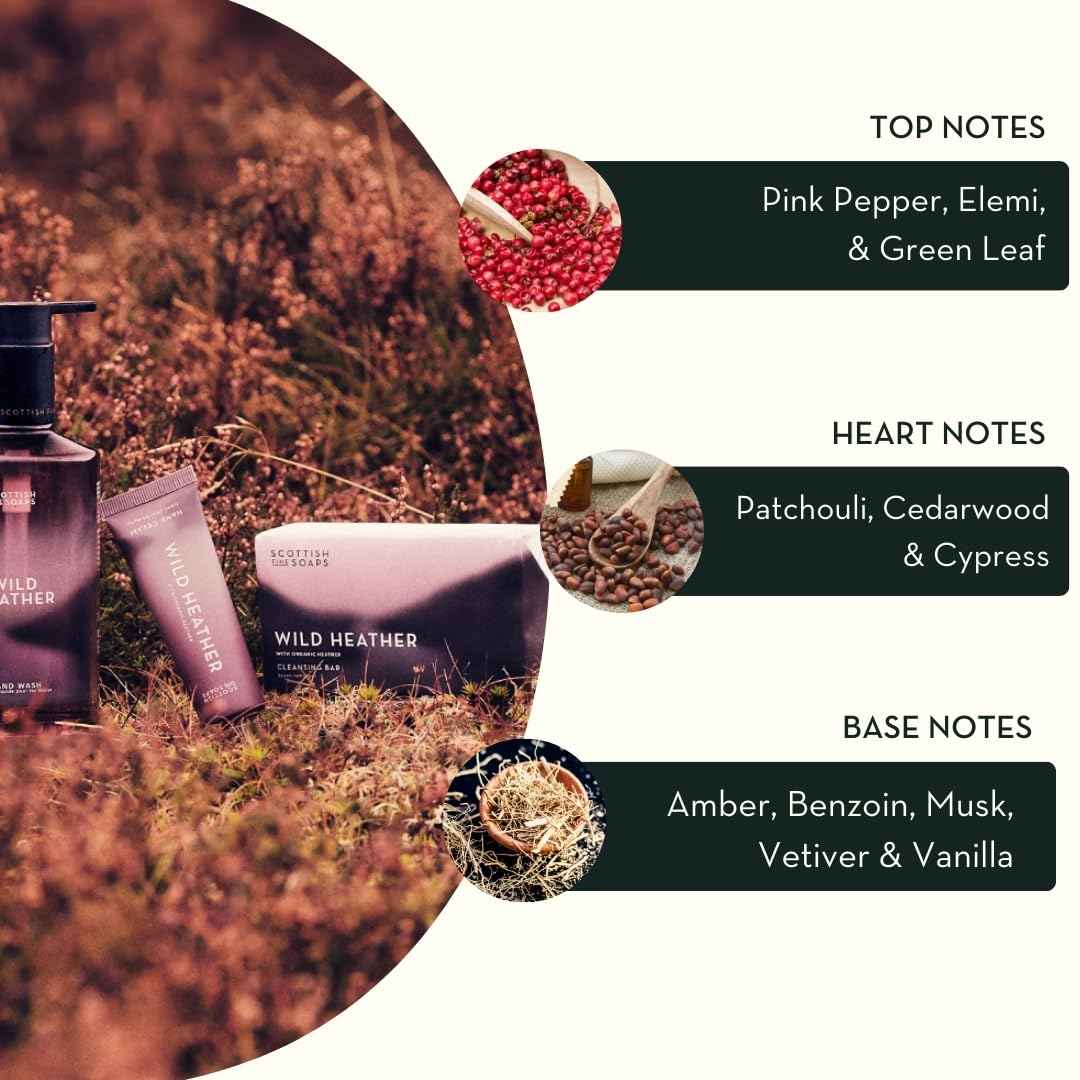 Scottish Fine Soaps Wild Heather Hand Wash Refill, Organic Heather Extract, Paraben-Free, Premium Beauty Collection, 1.2 Litre Pouch