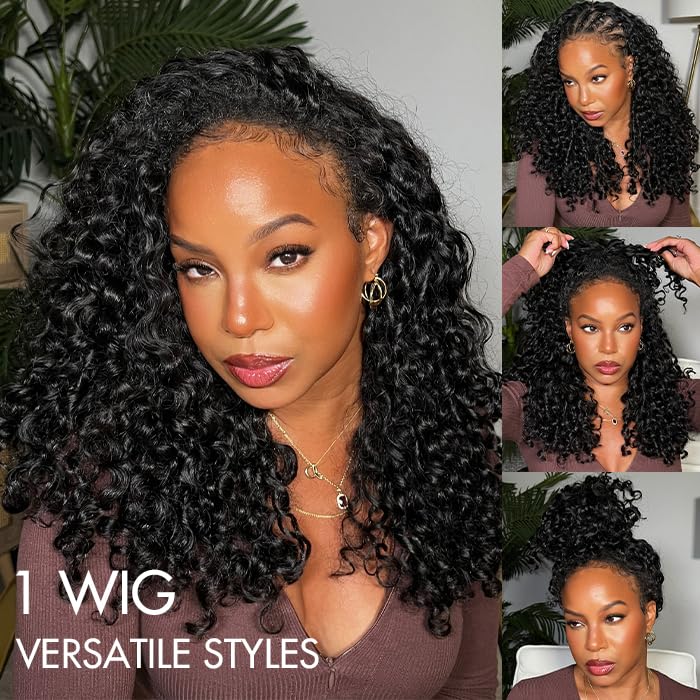 Mscoco Burmese Curly Half Wig Human Hair 18" Glueless