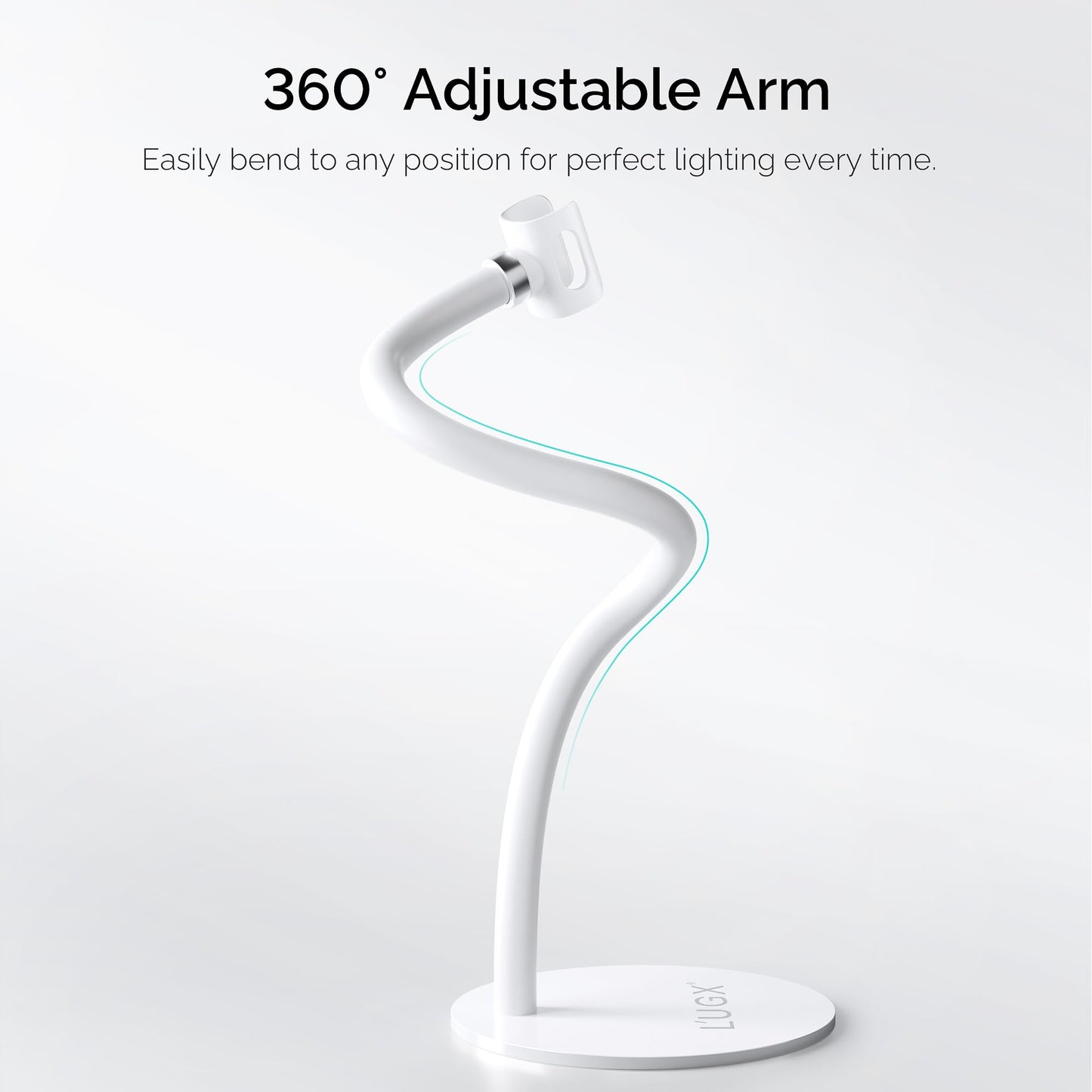 L'UGX Magnetic Handheld uv Light for Gel Nails Stand – 360° Rotating Iron Base Holder, Strong Magnetic Mount for Gel Nail Dryer Pen,Detachable Support for Manicure Table or Salon Use