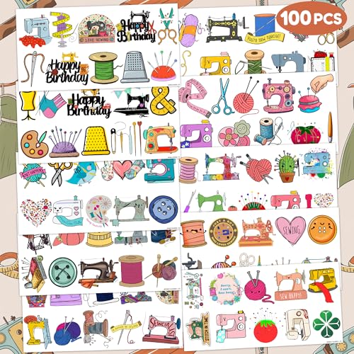 Sewing Machine Temporary Tattoos - 10 Sheets 100 PCS Party Favors
