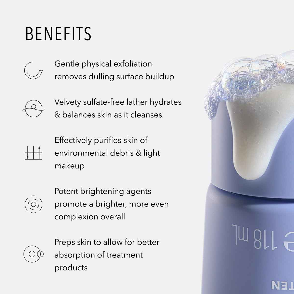 HydroPeptide Foaming Cream Cleanser, Illuminating Fortifying Peptide Face Wash, 4.7 ounce