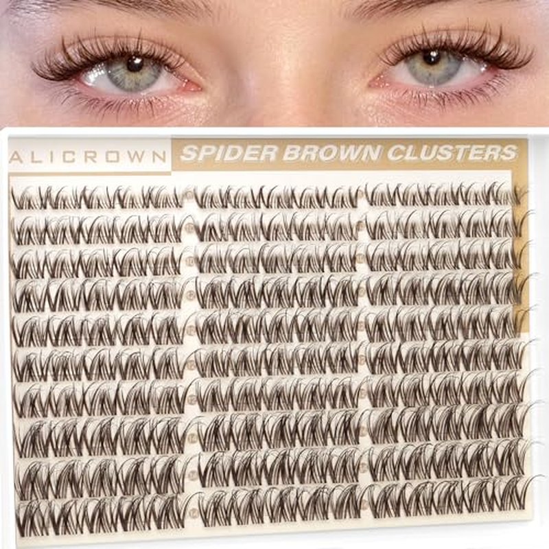 Brown Eyelash Clusters - Wispy Spider Style 150pcs D Curly 8-14MM