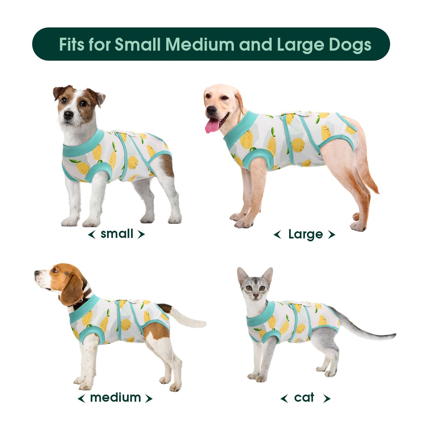 Kuoser Recovery Suit for Dogs Cats After Surgery, Professional Pet Recovery Shirt Dog Abdominal Wounds Bandages, Substitute E-Collar & Cone,Prevent Licking Dog Onesies Pet Surgery Recovery Suit