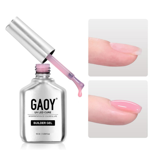 GAOY Builder Gel for Nails, 16ml Pink Nail Strengthener in a Bottle, Nail Extension Hard Gel, Soak Off Long Lasting UV Gel, 1727 First Love