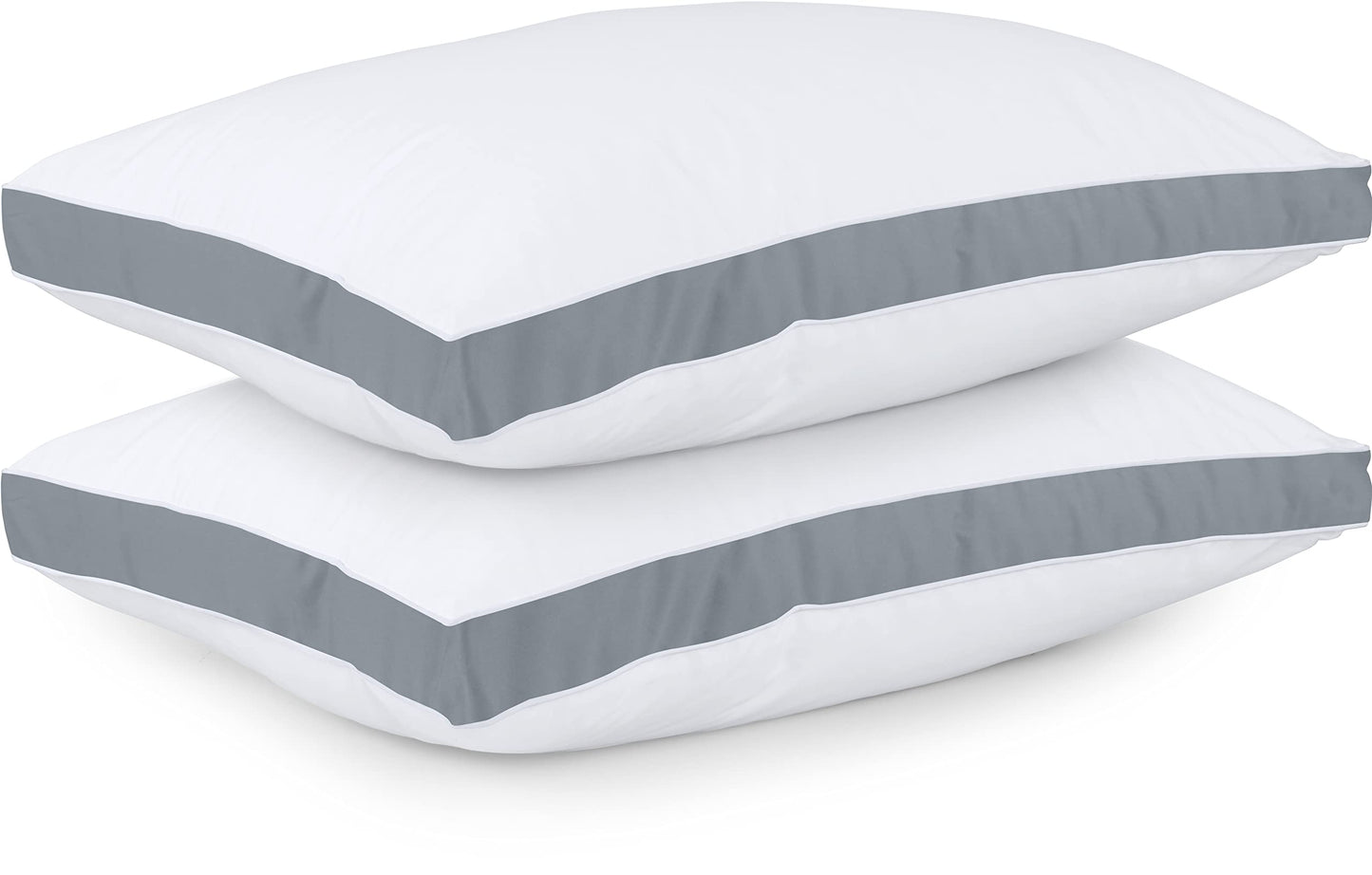 Utopia Bedding Bed Pillows for Sleeping Queen Size (Grey), Set of 2, Cooling Hotel Quality, Gusseted Pillow for Back, Stomach or Side Sleepers