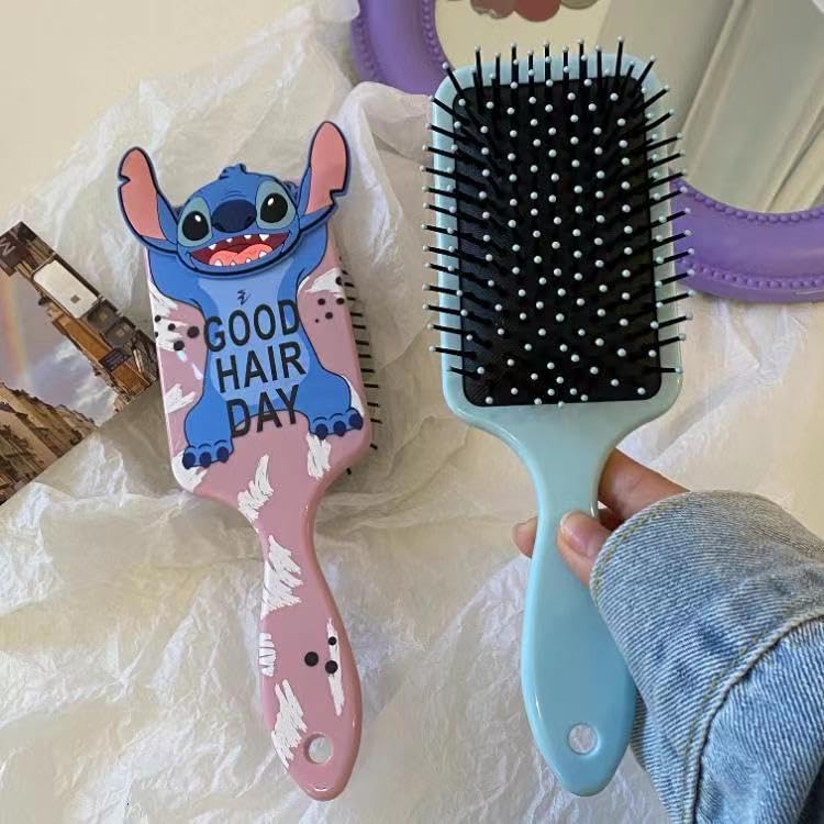 Girls Hair Brushes Cute Cartoon Brush Comb Ultra-Soft Bristles, Glide Through Tangles with Ease for Thick Curly Wet & Dry Hair (blue)