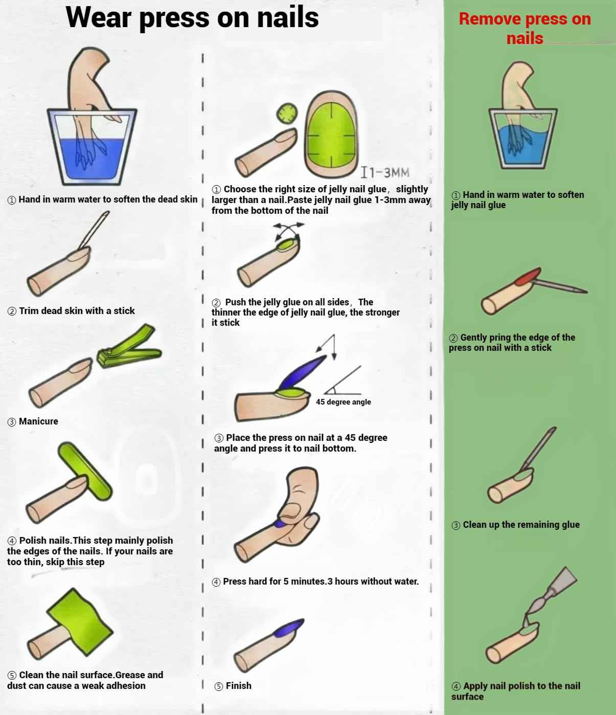 JINGHONG handmade nails,press on nails, cateye polish,amourwa,nail glitters,blue,square, Size-Large