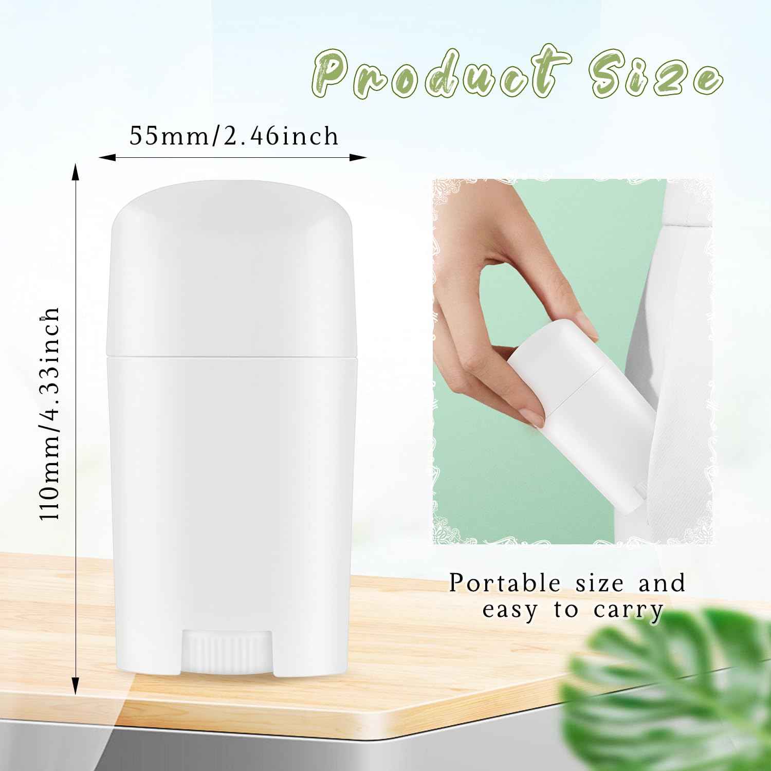 glasstore 18 Pack 1.7oz Empty Deodorant Containers Top-Fill DIY Deodorant Tubes Refillable Plastic Cosmetic Containers For Deodorant Lip Balm Aromatherapy Etc.