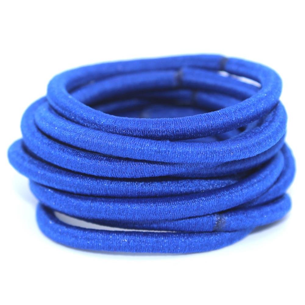 La Tartelette 4 mm Elastic Bands Hair Ties Children Rubber hair headbands - 10 Pcs (Royel Blue)