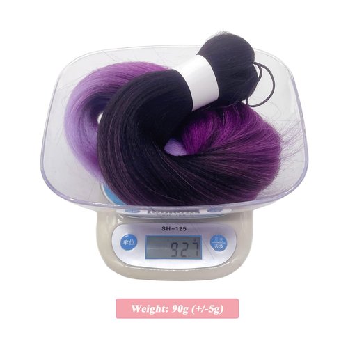 Ai Yuchen Purple Ombre Braiding Hair Pre Stretched Colored Hair Extensions for Braiding Micro Box Braids Prestretched Pre Stretched Braiding Hair Ombre 26 inch 3 Packs