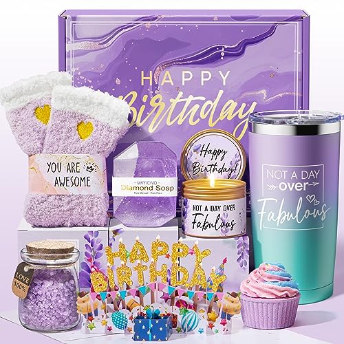 Lavender Spa Birthday Gift Box for Women | 8-Piece Self-Care Set