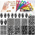 Temporary Tattoo Kit - 315 Designs, 9 Colors, 19 Stencils