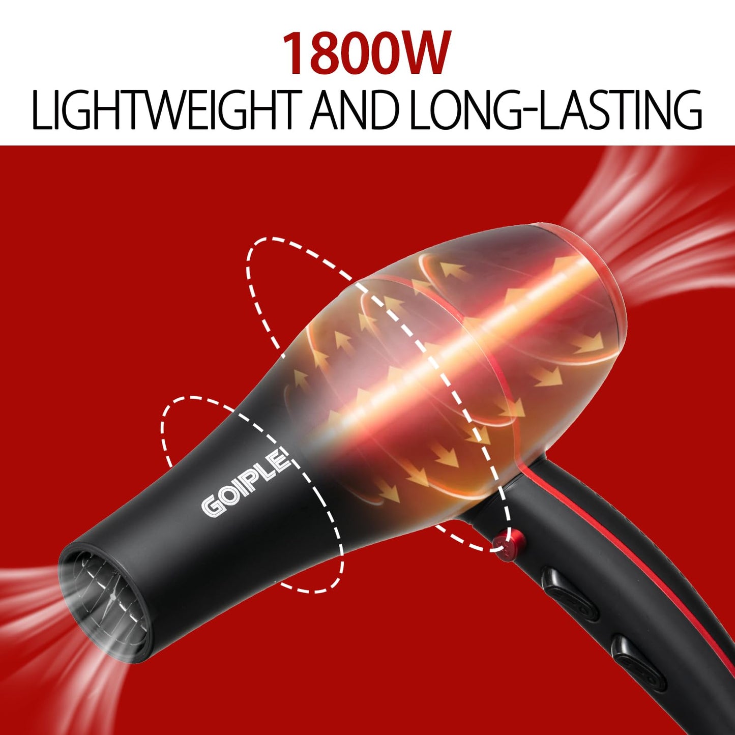 13Pcs Ionic Constant Temperature Hair Blow Dryer Kit - Lightweight, Low Noise, 1800W Professional Blowdryer Set for Women and Men