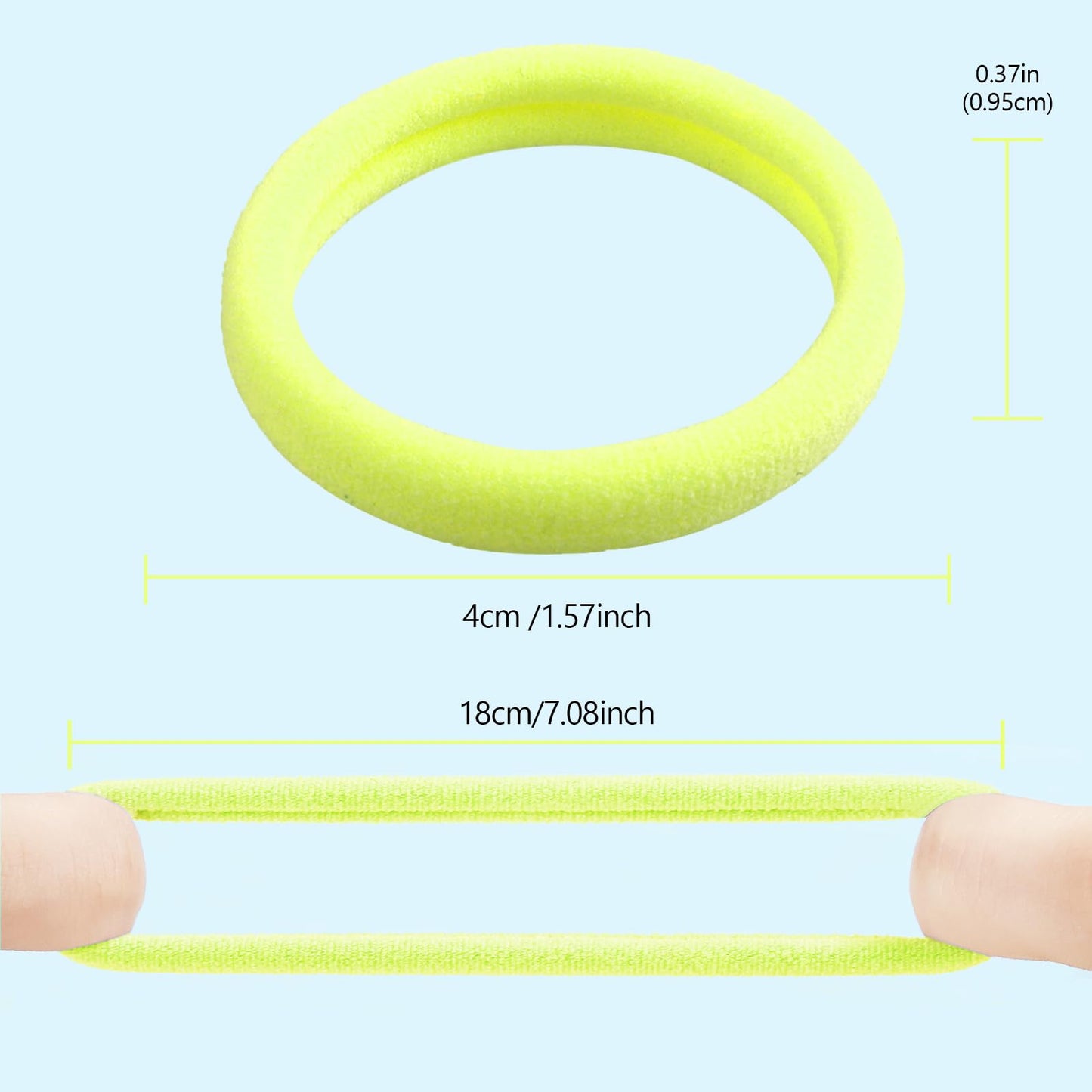 Antye Hair Tie, 100Pcs Hair Ties Any Fit No Damage Hair Cutton Seamless Hair Elastic Ponytail Holder For Thick or Thin Hair No Snag Dent or Breakage, Laser Yellow