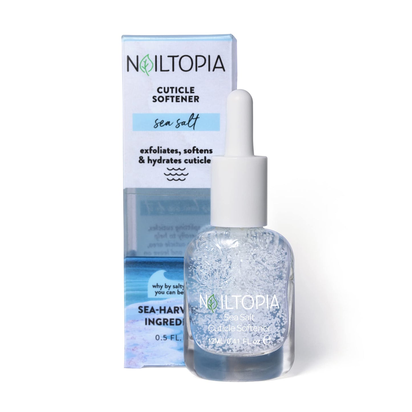 Nailtopia Dead Sea Salt Cuticle Softener - Cuticle Oil for Dry Skin - Hydrating Dry Cuticle Treatment - Calcium, Magnesium for Nail Growth - 0.41 oz