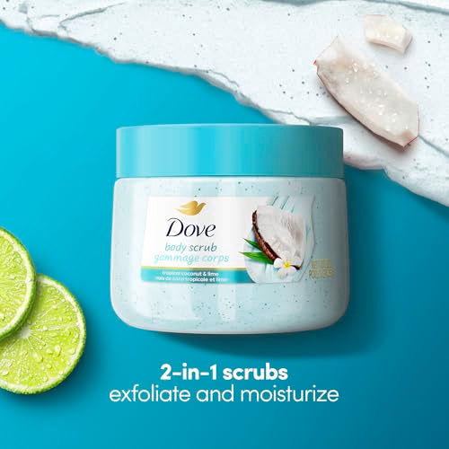Dove Coconut & Lime Body Scrub 15 oz - pH-Balanced Exfoliating & Nourishing