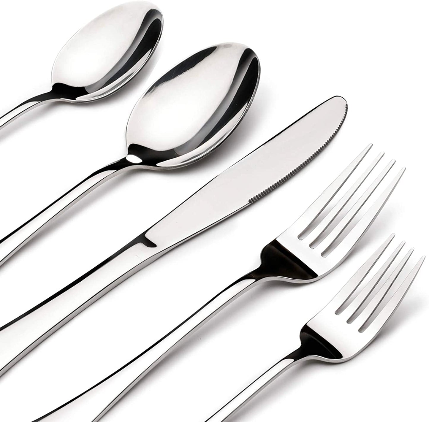 60 Piece Silverware Set for 12, Heavy Duty Stainless Steel Flatware Utensils Cutlery Set Including Steak Knife Fork and Spoon, Dishwasher Safe，Gift Package for Wedding Housewarming