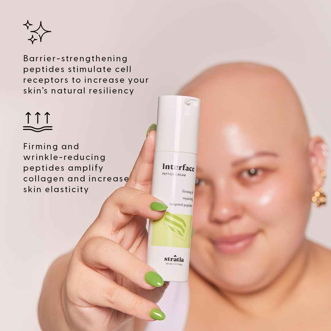 Stratia Interface Daily Moisturizer with Peptides for Hydration & Repair, Suitable for All Skin Types, 1.70 Fl Oz (Pack of 1)