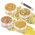 Gold Face Glitter Gel - 4 Styles for Festivals & Parties