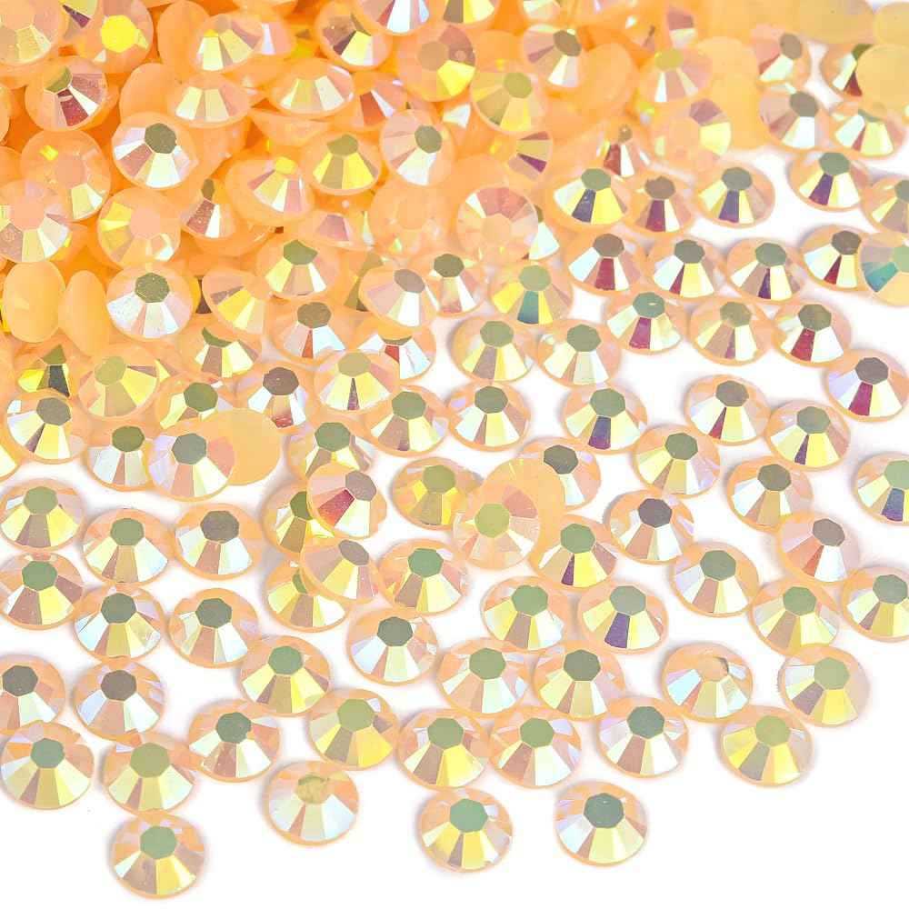Blinginbox 1500pcs 5mm AB Resin Flatback Rhinestone for Crafting,Flatback Round Jelly Rhinestones Bedazzling Non Hotfix Crystal Gems for Nails Face Makeup Tumblers Mugs DIY Crafts.(Champagne AB)