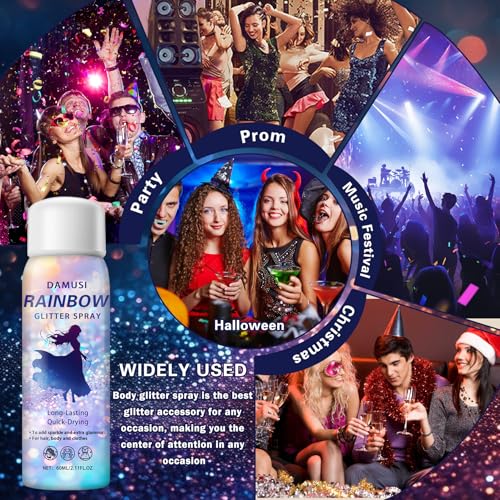 Silver Holographic Body Glitter Spray – Hair & Shimmer