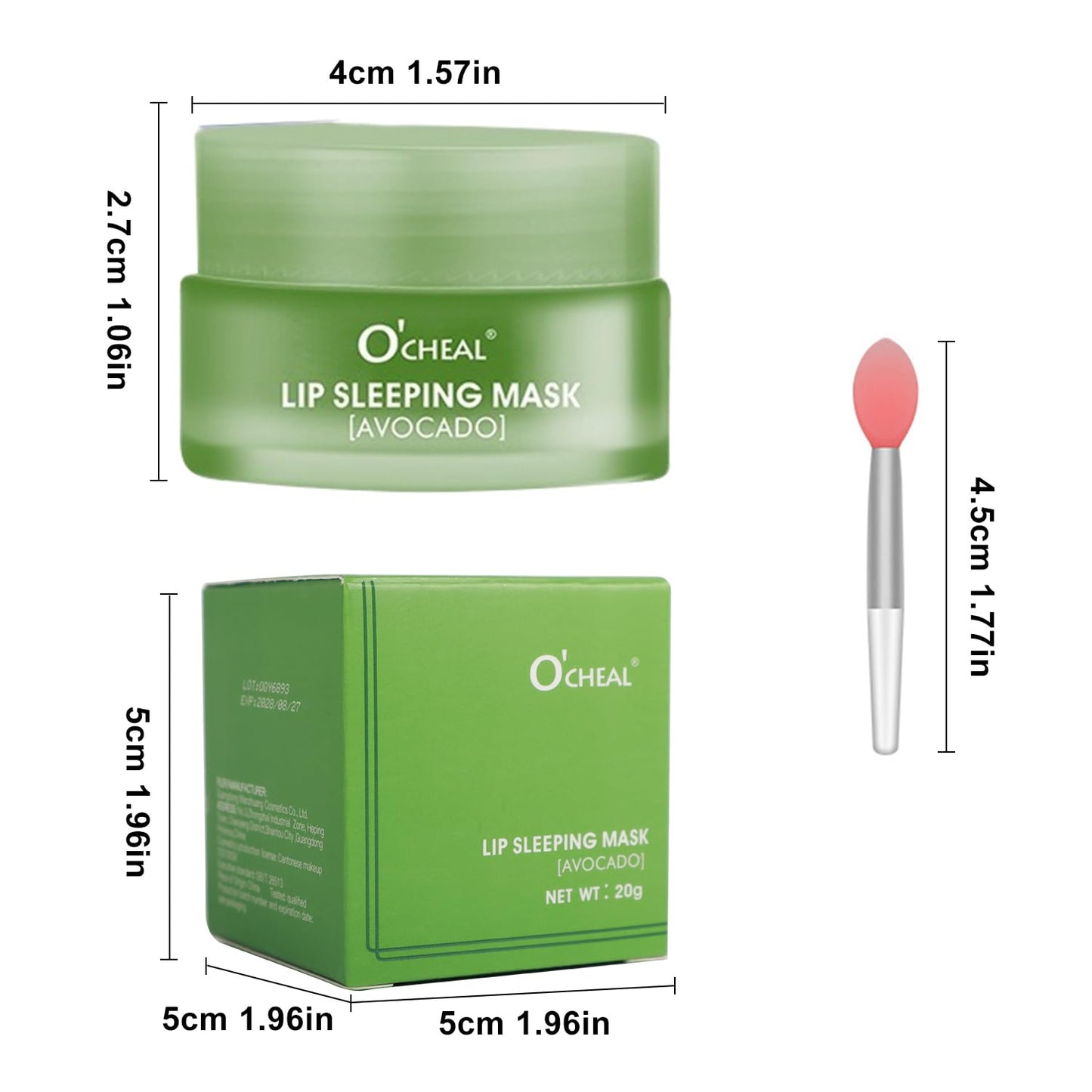 Lip Sleeping Mask Overnight Moisturizer Balm, Berry Lip Mask, Day and Night Repair Lip Balm for Improves Dryness Cracked, Moisturize Nourish Lip Scrubs Exfoliate Reduce Lip Lines (Avocado)