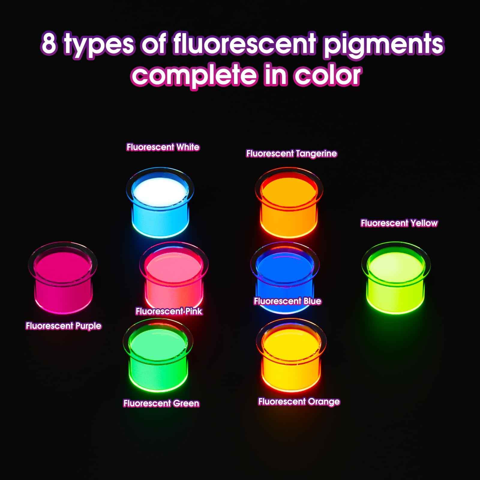 Tattoo Ink Set - Tattoo Inks Pigment Kit, 8 Color 1/6oz 5ml/Bottle Professional Tattoo Fluorescent Ink & Tattoo Equipment for Halloween Supplies (1/6 oz(5ml), 8Color)