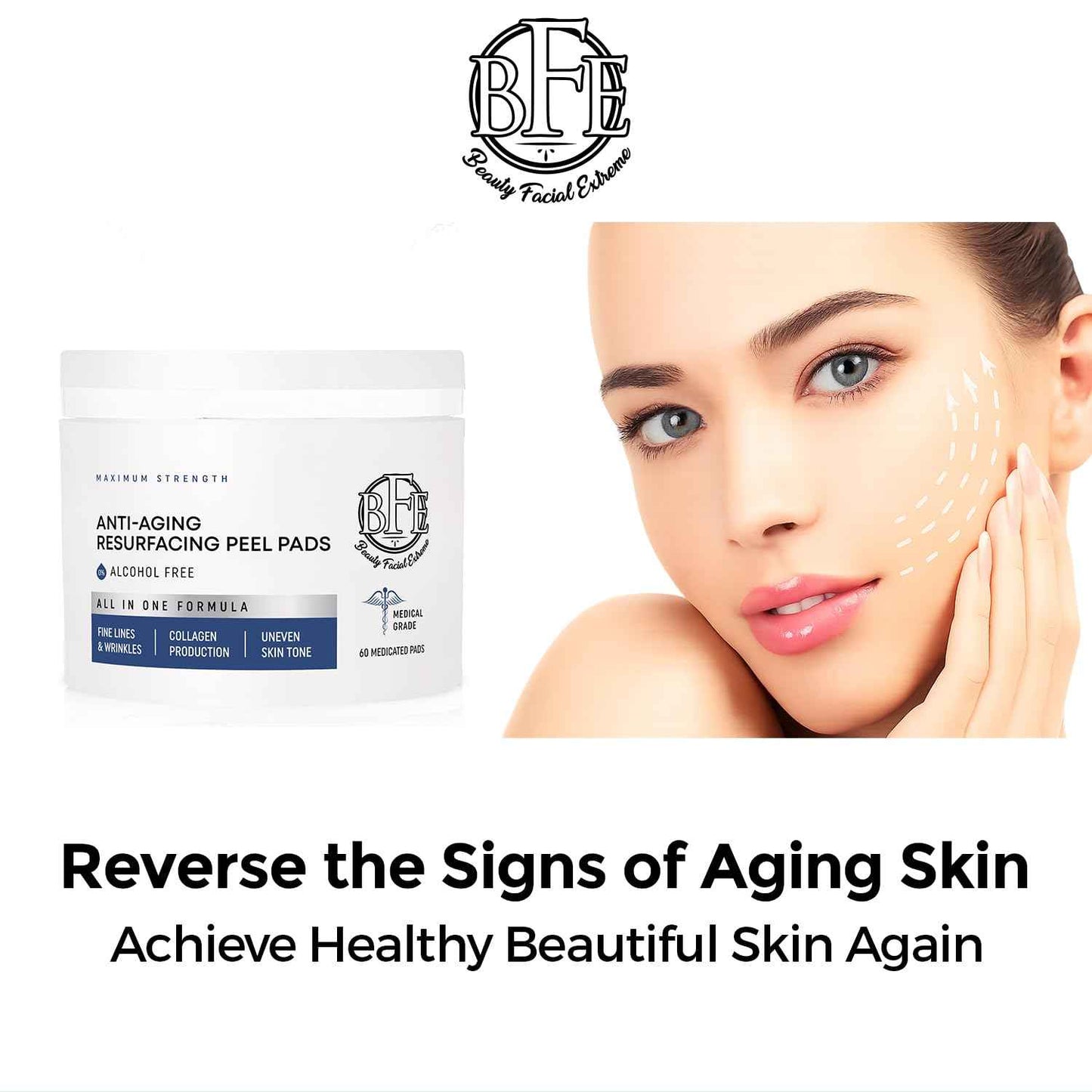 Anti-Aging Resurfacing Peel Pads - Contains Lactic, Salicylic, & Glycolic Acid. Reduces fine Lines, Wrinkles, Dark Spots, Freckles & Uneven Skin Tone. Restore Skin for Smoother & Radiant Complexion.