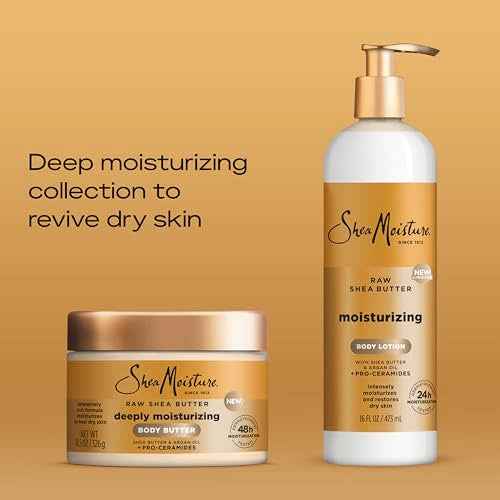 SheaMoisture Moisturizing Body Lotion with Raw Shea Butter, Argan Oil and Pro-Ceramides, Restoring Dry Skin, 24H Moisturizing 16 oz