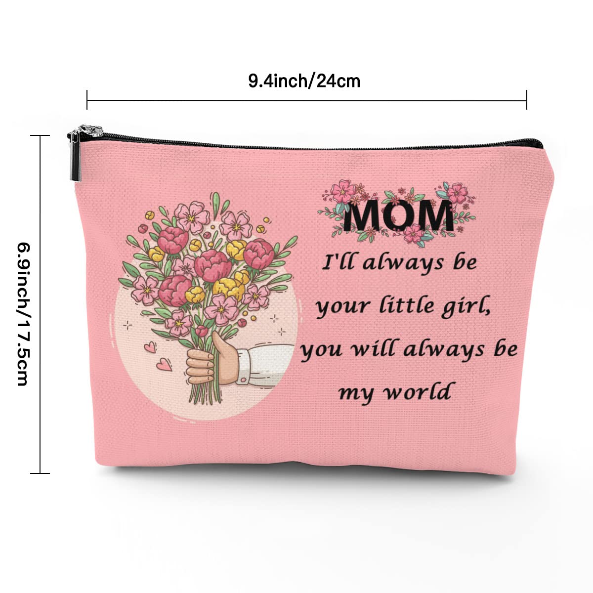 IENDY Gifts for Mom from Daughter Stepdaughter Son Makeup Bag Best Mom Ever Gifts for Women Birthday Mother's Day Thanksgiving Christmas, Love You Appreciation Thank You Gifts Cosmetic Bags A003