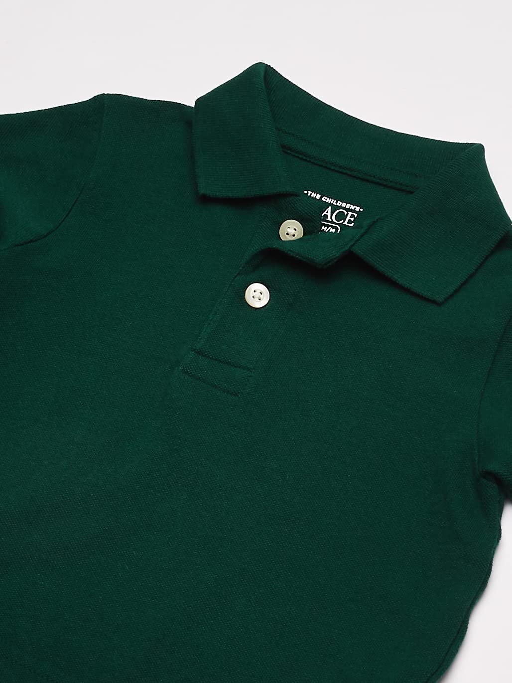 The Children's Place Baby Boys' and Toddler Short Sleeve Pique Polo, Spruce Shade Single, 6-9 Months