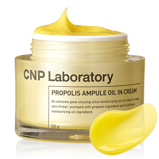 CNP Propolis Ampule Oil-in-Cream - Moisturizing Cream with Propolis Extract, 5 Oil Blend, Ceramide & Hyaluronic Acid for Firm & Radiant Skin, Gifts for Women, Korean Skin Care (1.76 fl. oz)