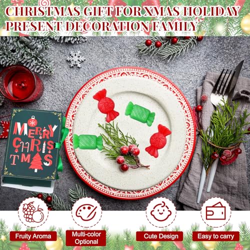 Demissle 4 Pcs Handmade Soaps Bath Gift Set Candy Soaps Holiday Mini Scented Soap Bath Soaps with Plus Christmas Gift Box for Kids Women Valentine¡®s Day Guest Bathroom(Candy)
