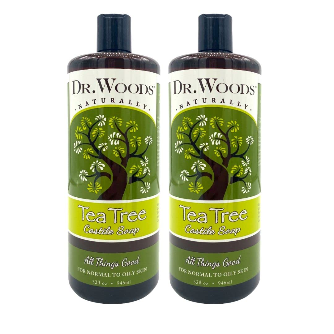 Dr. Woods Pure Tea Tree Liquid Castile Soap, 32 Ounce (Pack of 2)