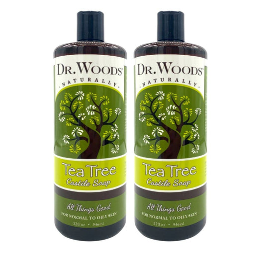 Dr. Woods Pure Tea Tree Liquid Castile Soap, 32 Ounce (Pack of 2)