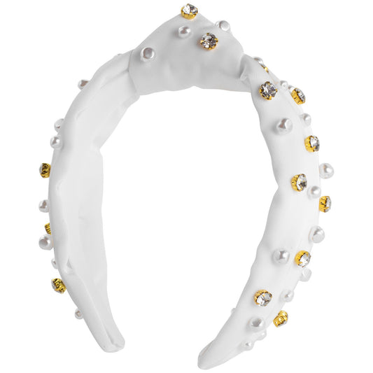 Lilly Pulitzer Top Knot Headband for Women, Colorful Knotted Headband, Cute Hair Accessories for Women & Girls (White)