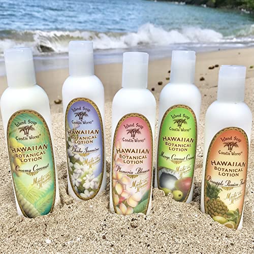 Island Soap and Candle Works Mango Coconut Guava Scented Body Lotion for Men and Women - Paraben Free Body Moisturizer - Hydrating Hawaiian Skincare - 8.5 Fl Oz. Bottle