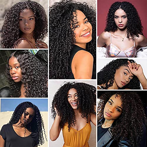 FuivJuix Deep Wave Human Hair Bundles - Brazilian Virgin Hair 30/30/30 Inch, Natural Black, 3-Pack