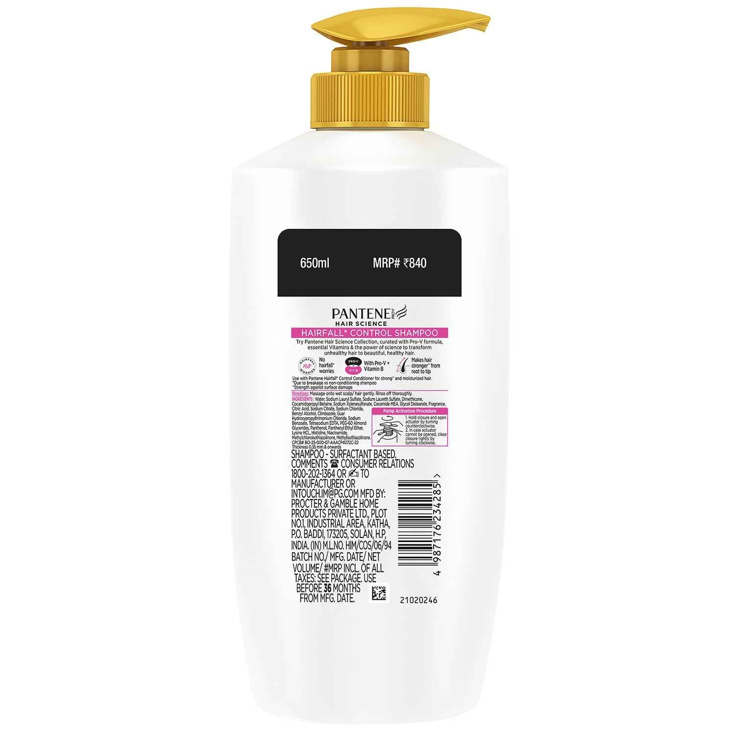 Pantene Advanced Hair Fall Solution Hair Fall Control Shampoo, 650 ml