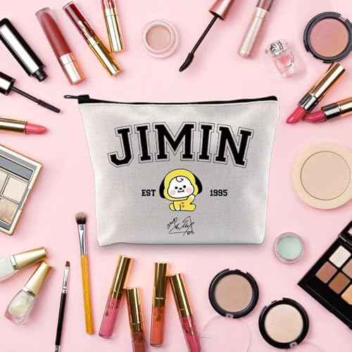 Singer Merch K-pop Characters Bag K-pop Team Gift for Army Singer Fan Gift B-T Inspired Zipper Pouch Bag (Jimin bag)
