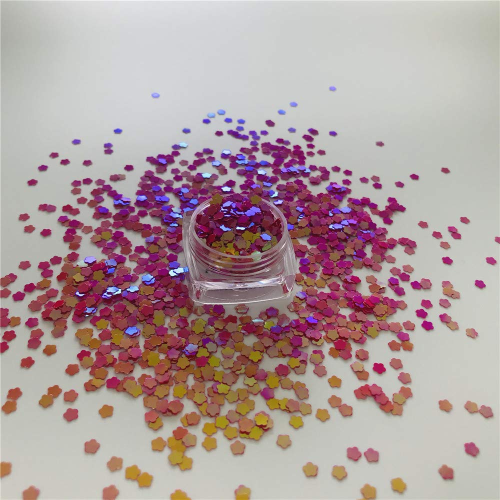 10 Grams/Pack - Pearl Iridescent Plum Flowers Opal Glitter - Festival Rave Beauty Makeup Face Body Nail Art Decoration C08R