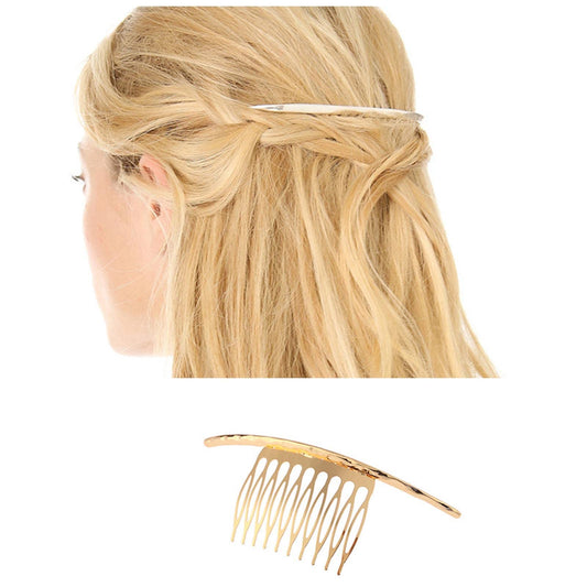 Iaceble Boho Bar Hair Comb Barrette Minimalist Gold Hair Comb Geometry Hair Clip Comb Metal Hair Piece Accessories for Women and Girl Headdress